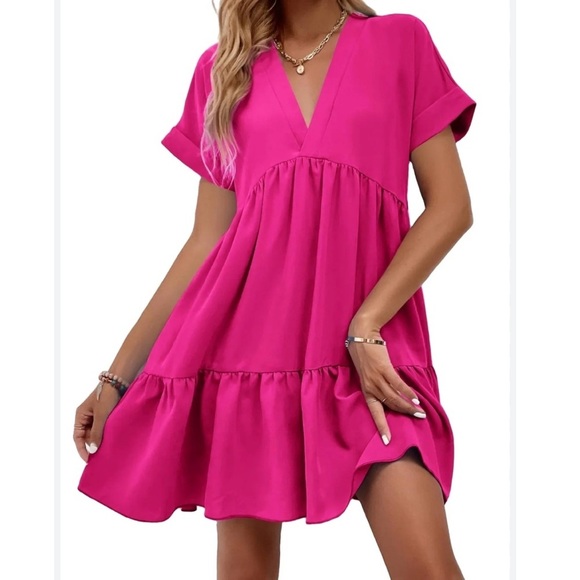 Shein BoHO OverSized Pink Dress l SIZE 4 - Picture 1 of 5